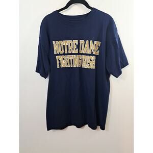 Red Oak T-shirt Men's Navy Large Notre Dame Fighting Irish Short Sleeve